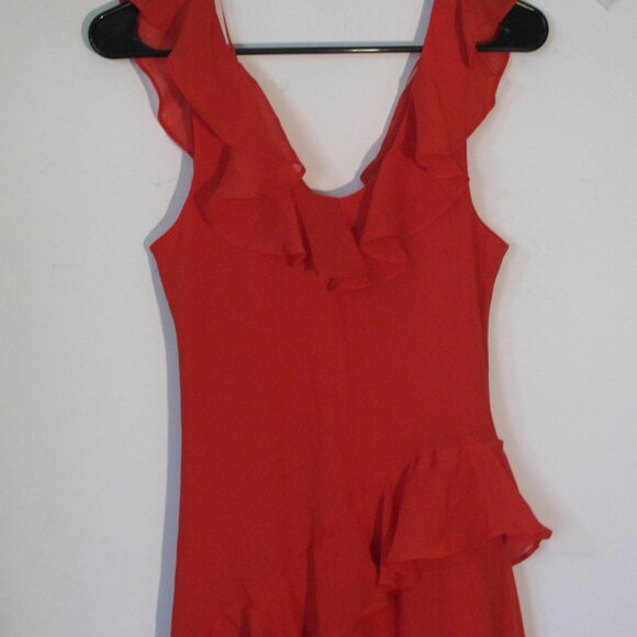 * A New Day Slip Dress Small NWT $40 Red Ruffles Fully Lined Maxi New - Picture 2 of 7